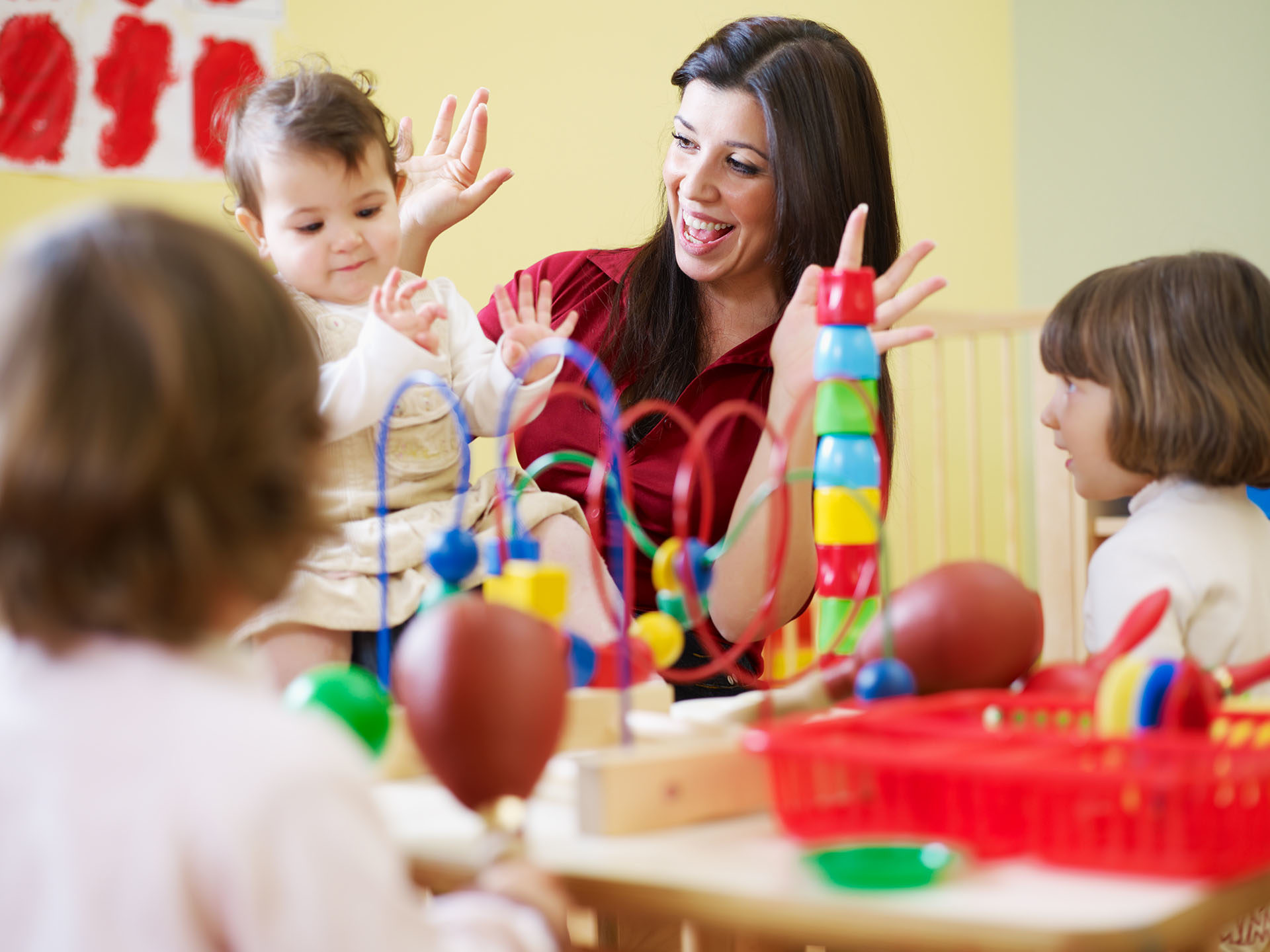 children at childcare