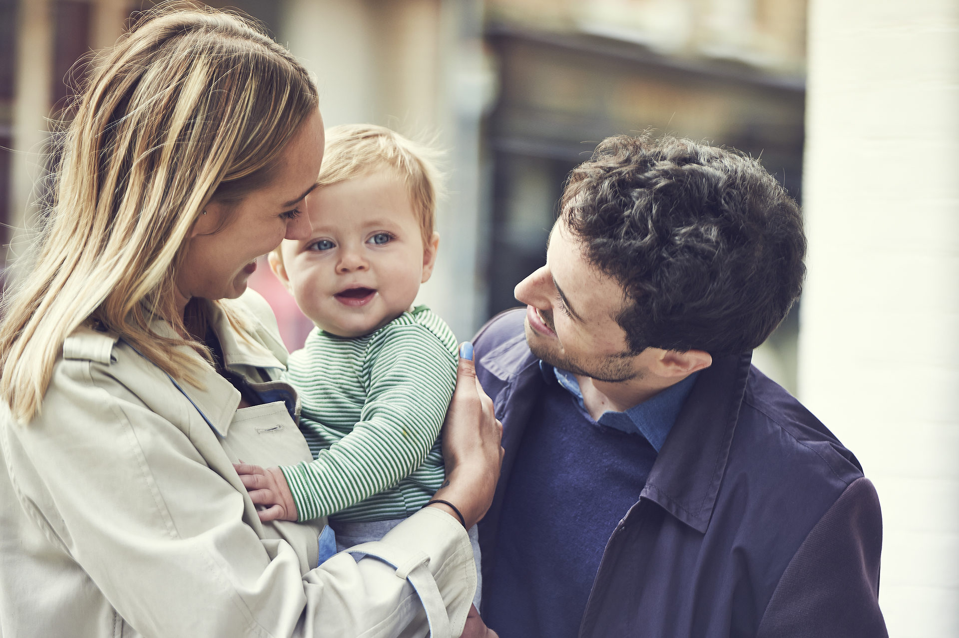 parents and young child