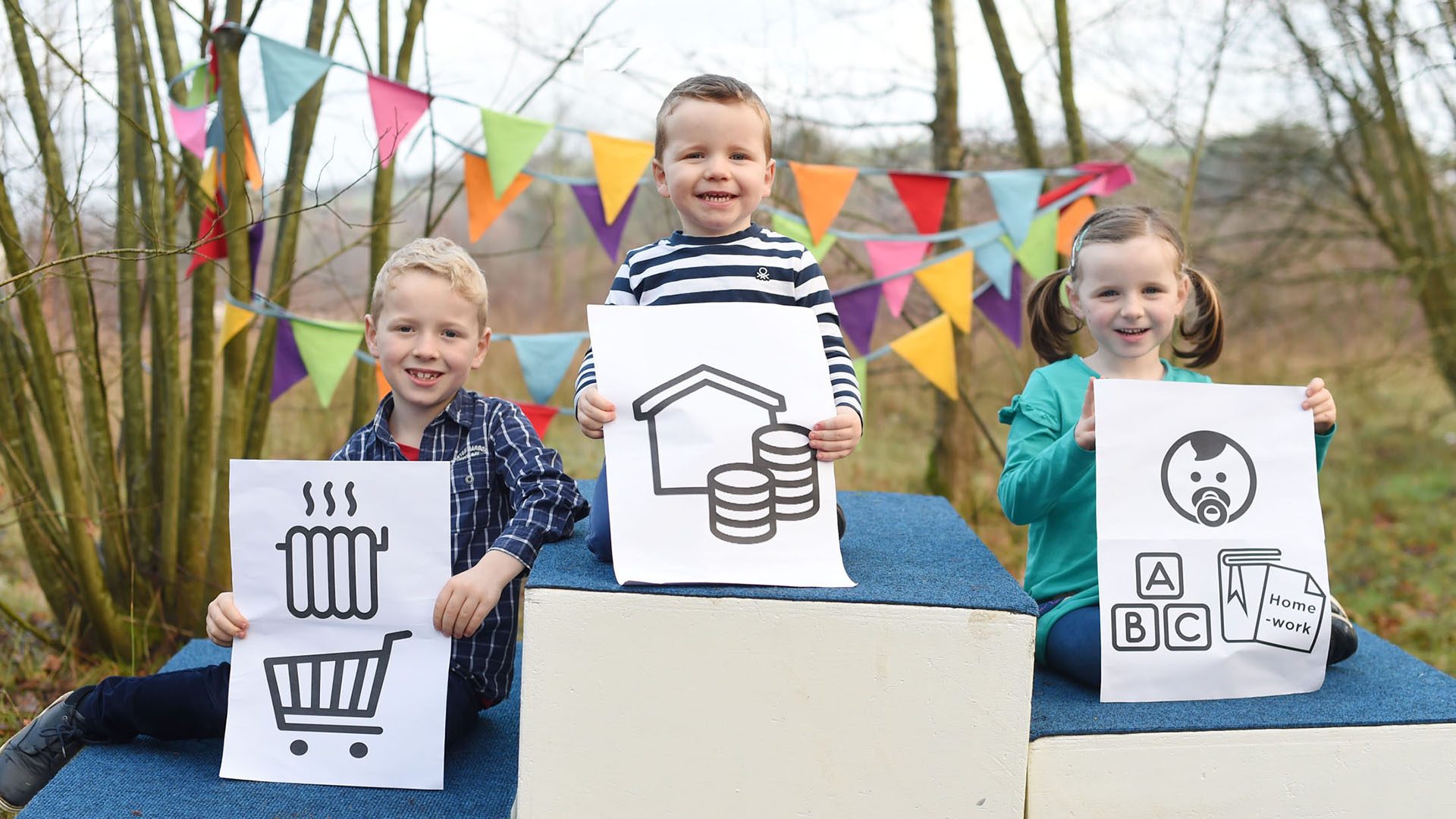 Patrick, Muireann and Finn Magennis help launch Employers For Childcare‘s 9th Annual Northern Ireland Childcare Cost Survey which shows that for two thirds of families here the childcare bill is their largest or second largest monthly outgoing. It also reveals that after housing, the childcare bill continues to exceed groceries, heating, transport and other household costs.  Photo M T Hurson/Stills