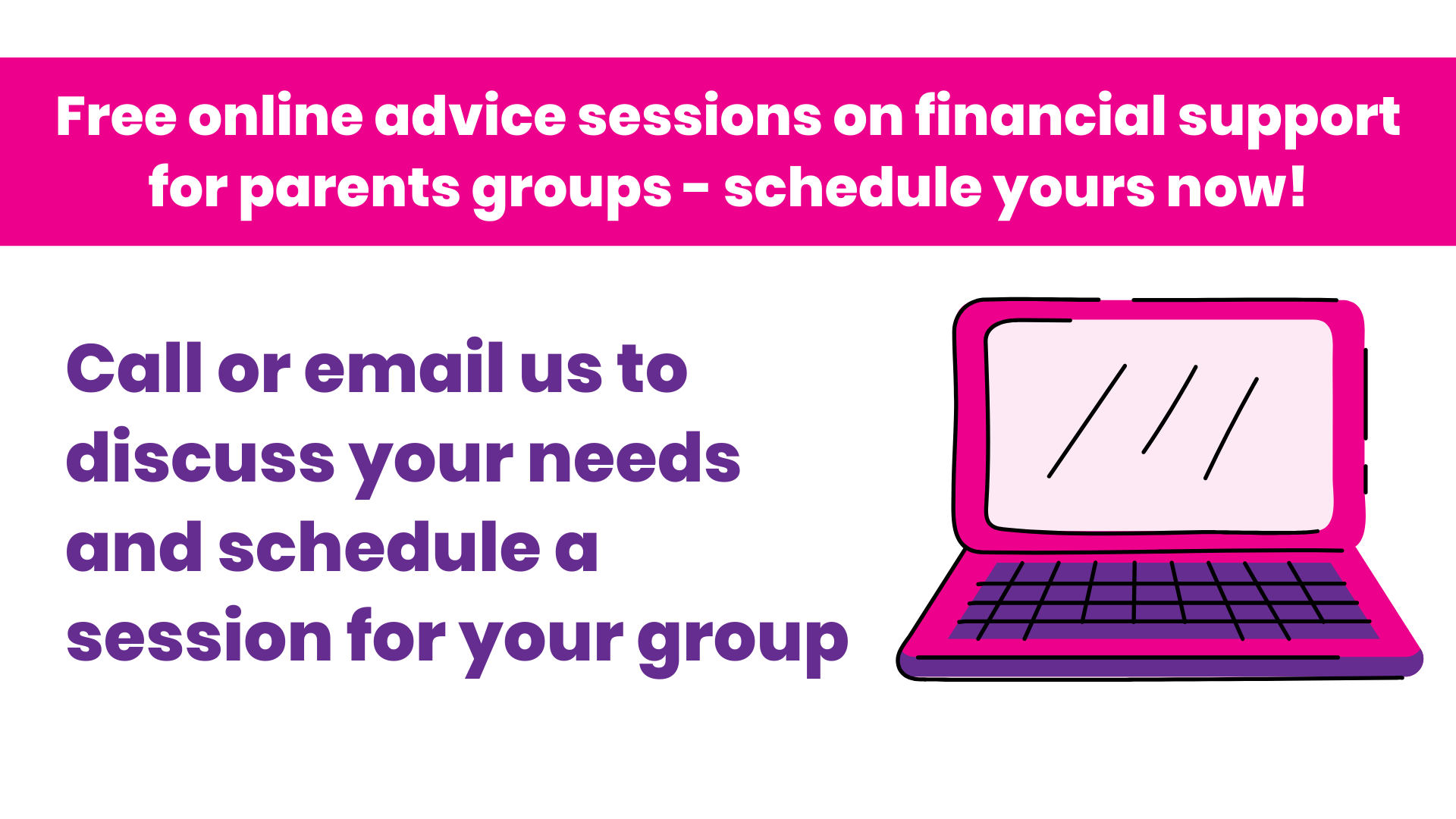 Family Benefits Advice Service now offering online advice sessions for parent groups