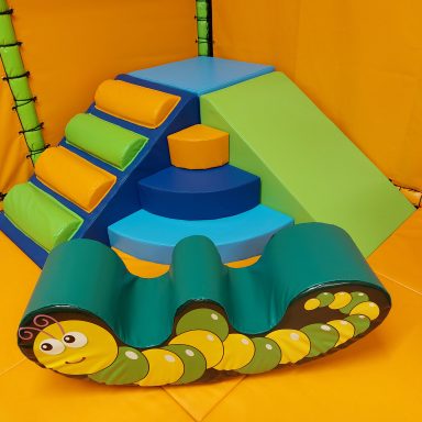 Climb slide and caterpillar rocker at newly extended soft play at High Rise Lisburn