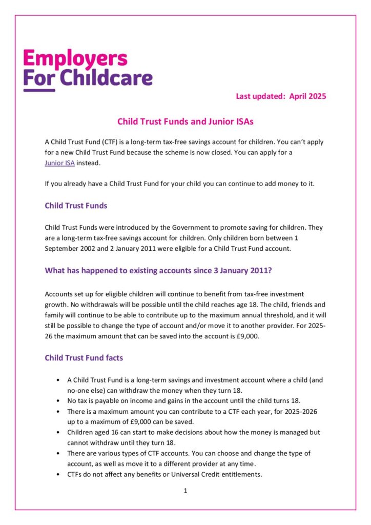 Child Trust Funds And Junior Isas