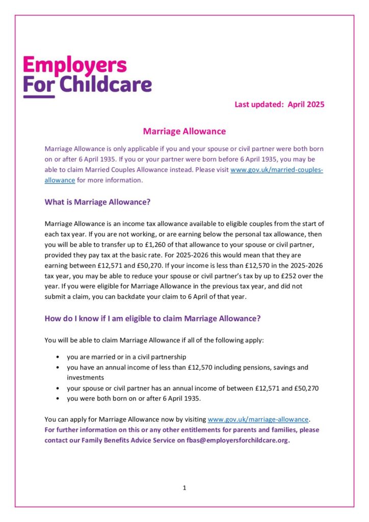 Marriage Allowance