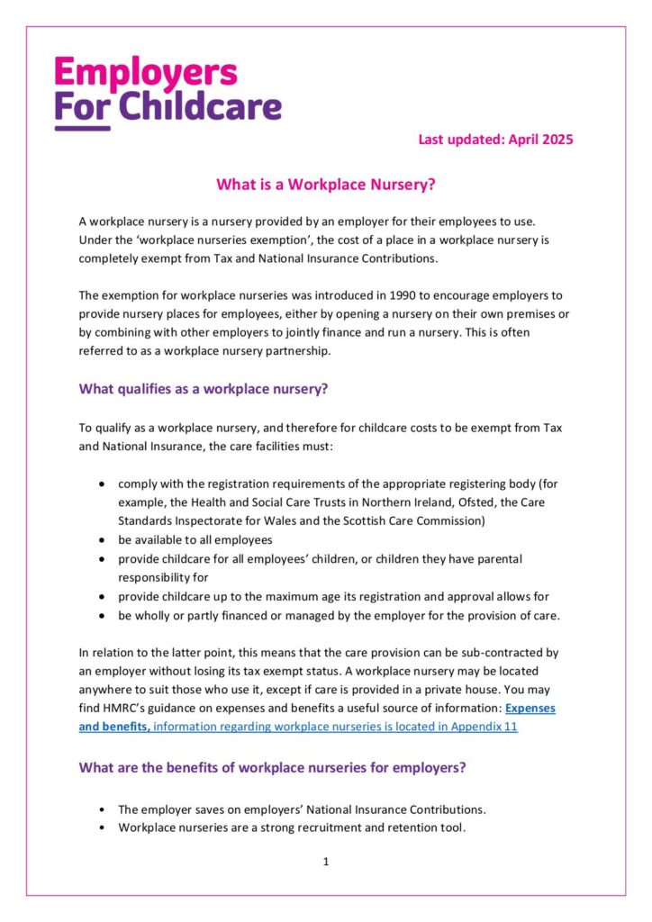 What is a Workplace Nursery